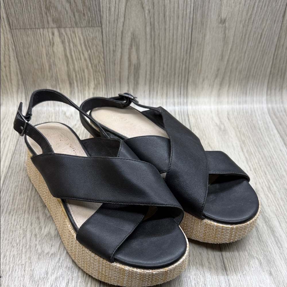 Sanctuary Black and Tan Platform Sandals